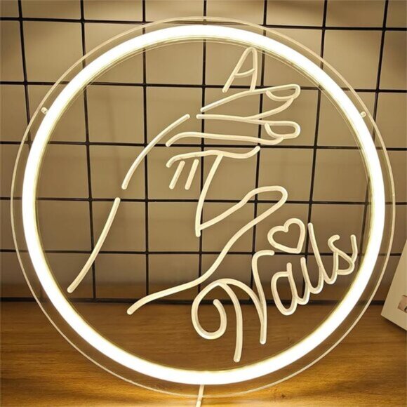 New Nails Neon Sign Dimmable LED Nail Salon Light for Wall Decor & Beauty Room